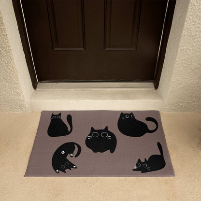 Abstract Cat Welcome Mat