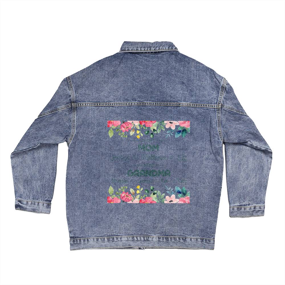 Mom Grandma Personalized Denim Jacket
