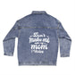 Don't Make Me Use My Mom Voice Oversized Denim Jacket