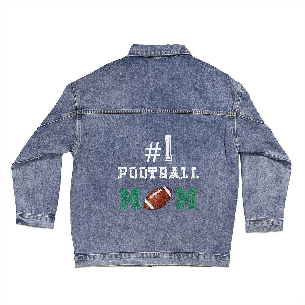Football Mom Oversized Denim Jacket
