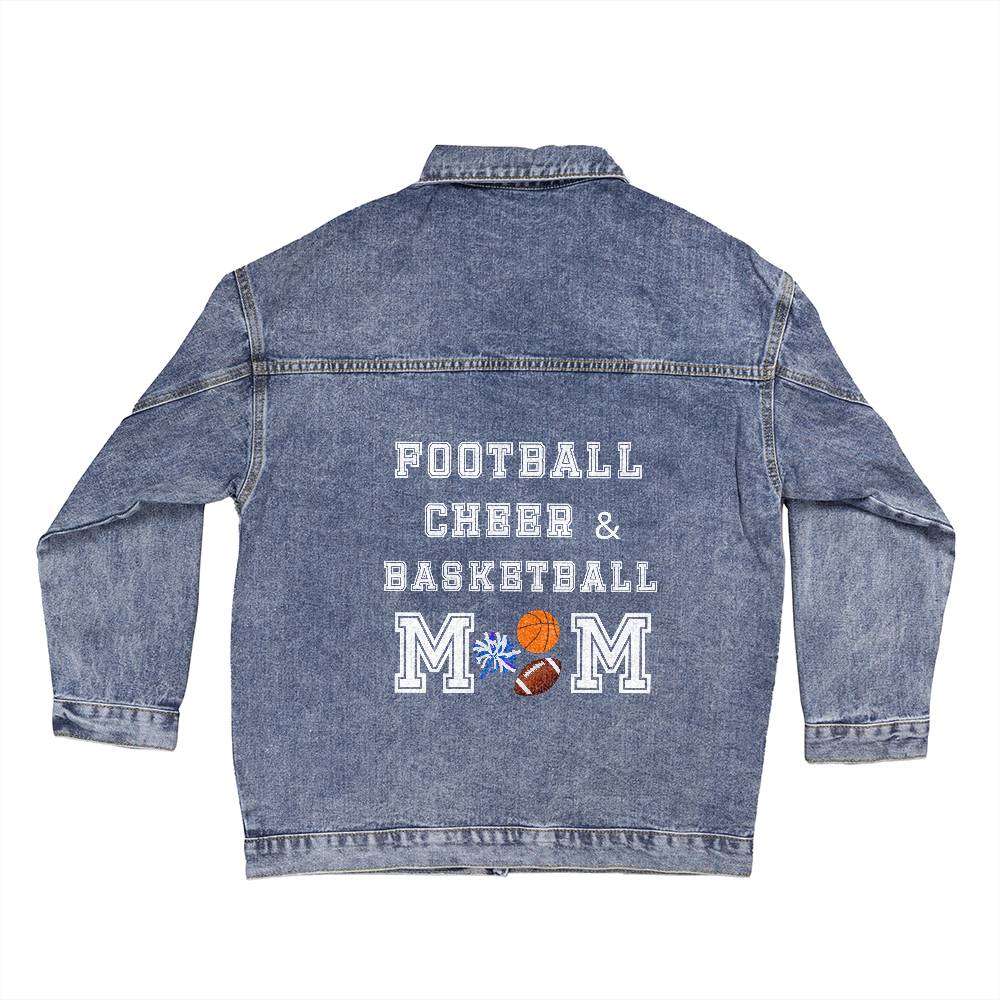 Basketball Football Cheer Denim Jacket