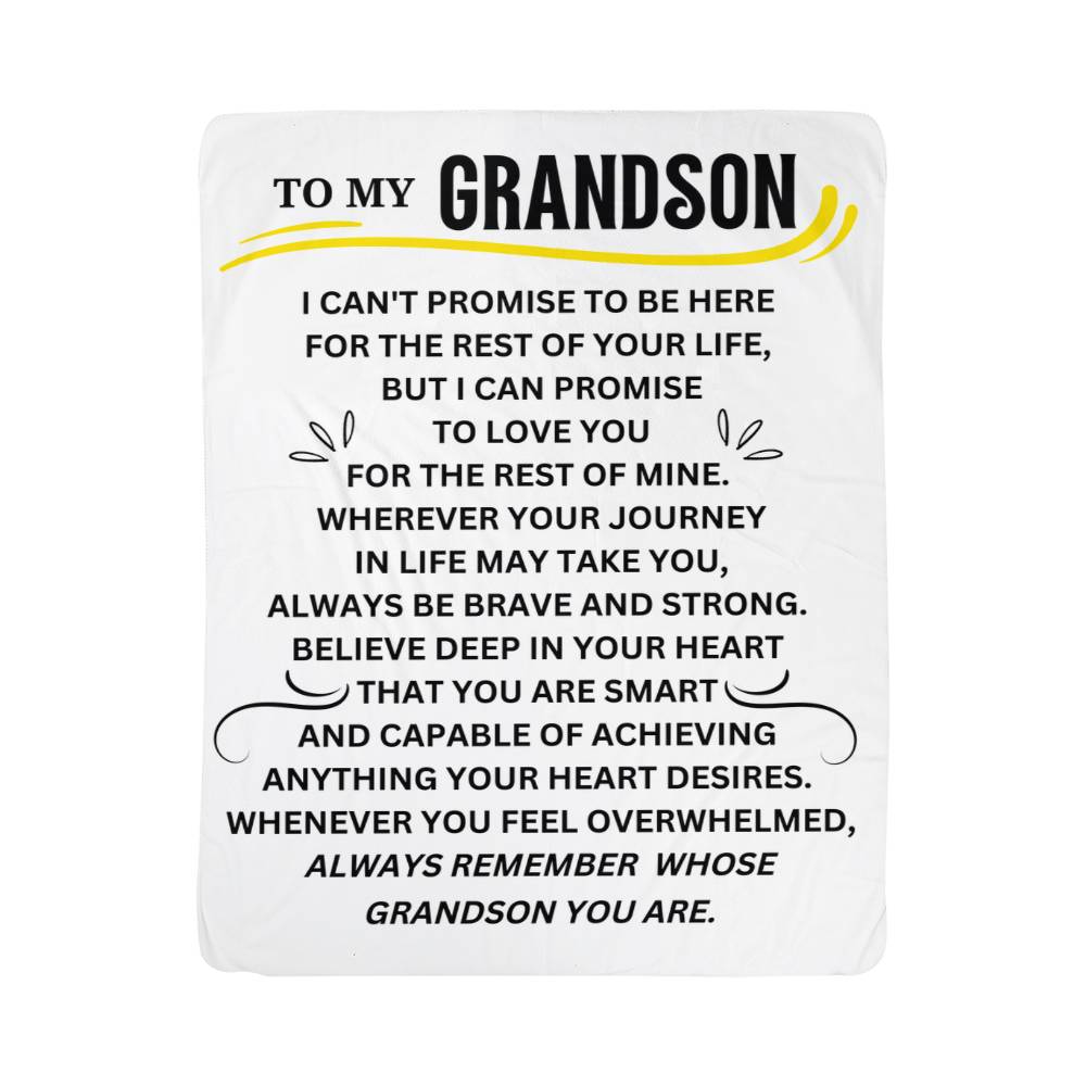 To My Grandson Sherpa Fleece Blanket