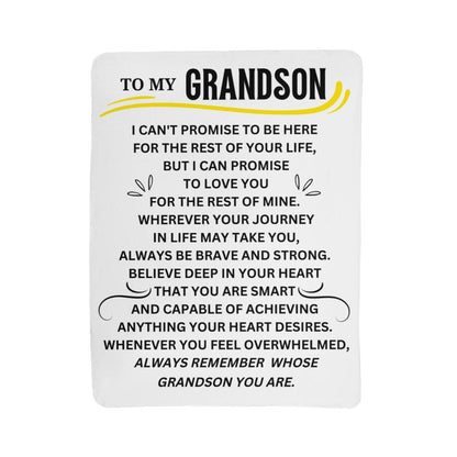 To My Grandson Sherpa Fleece Blanket