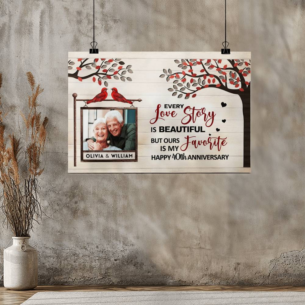 40th Anniversary Phot upload High Gloss Canvas