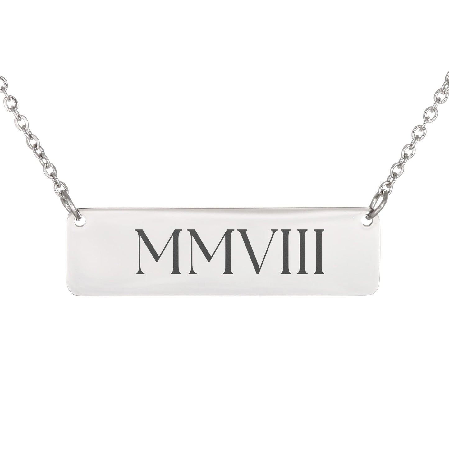 Horizontal Necklace Roman Numerals