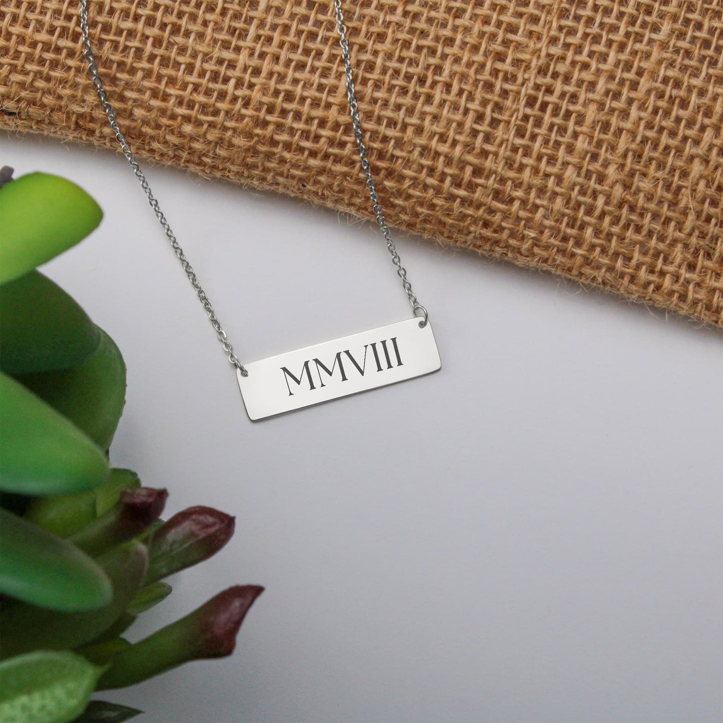 Horizontal Necklace Roman Numerals