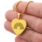Rainbow Baby Engraved Heart Necklace