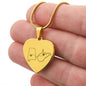 Long Distance State Necklace, Custom Engraved Necklace for Couples