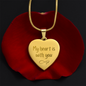 My Heart Is with You Engraved Heart Shaped Necklace