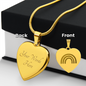 Rainbow Baby Engraved Heart Necklace