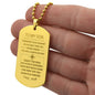 To My Son Dog Tag Necklace from Mom Enjoy The Ride