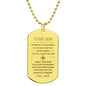 To My Son Dog Tag Necklace from Mom Enjoy The Ride