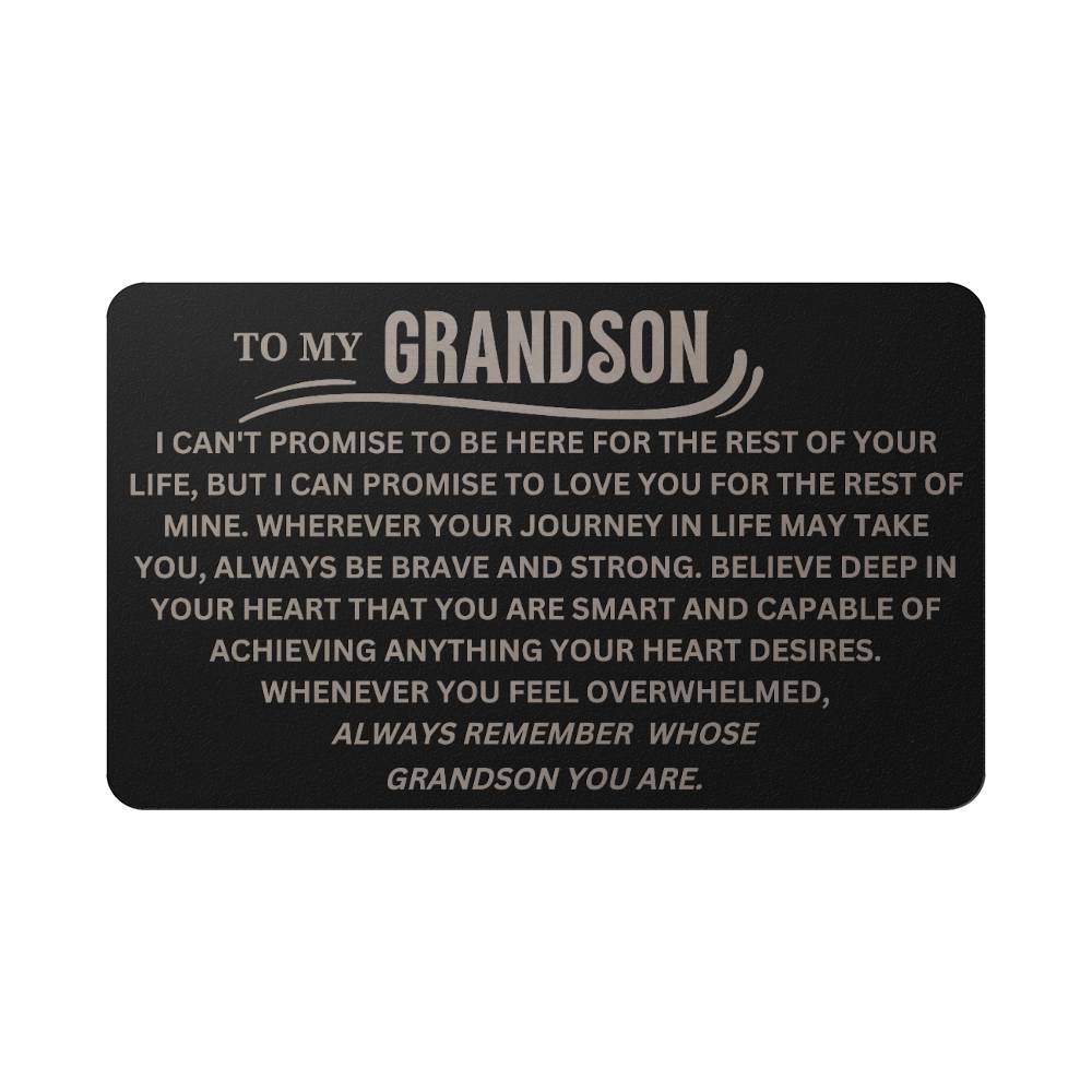 To My Grandson Metal Wallet Insert