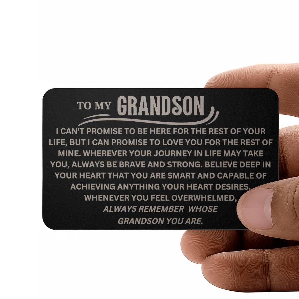 To My Grandson Metal Wallet Insert