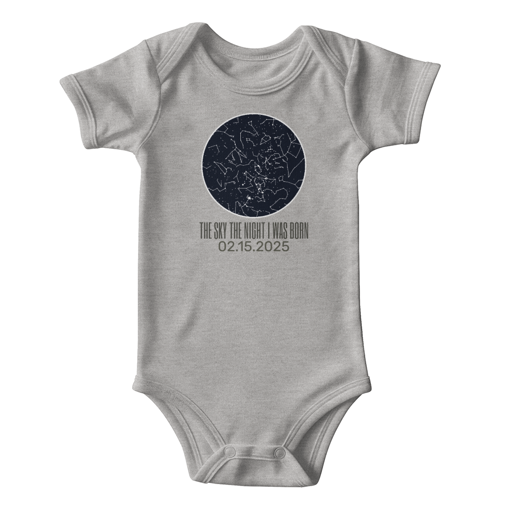 Celestial Night Sky Custom Date Baby Onesie
