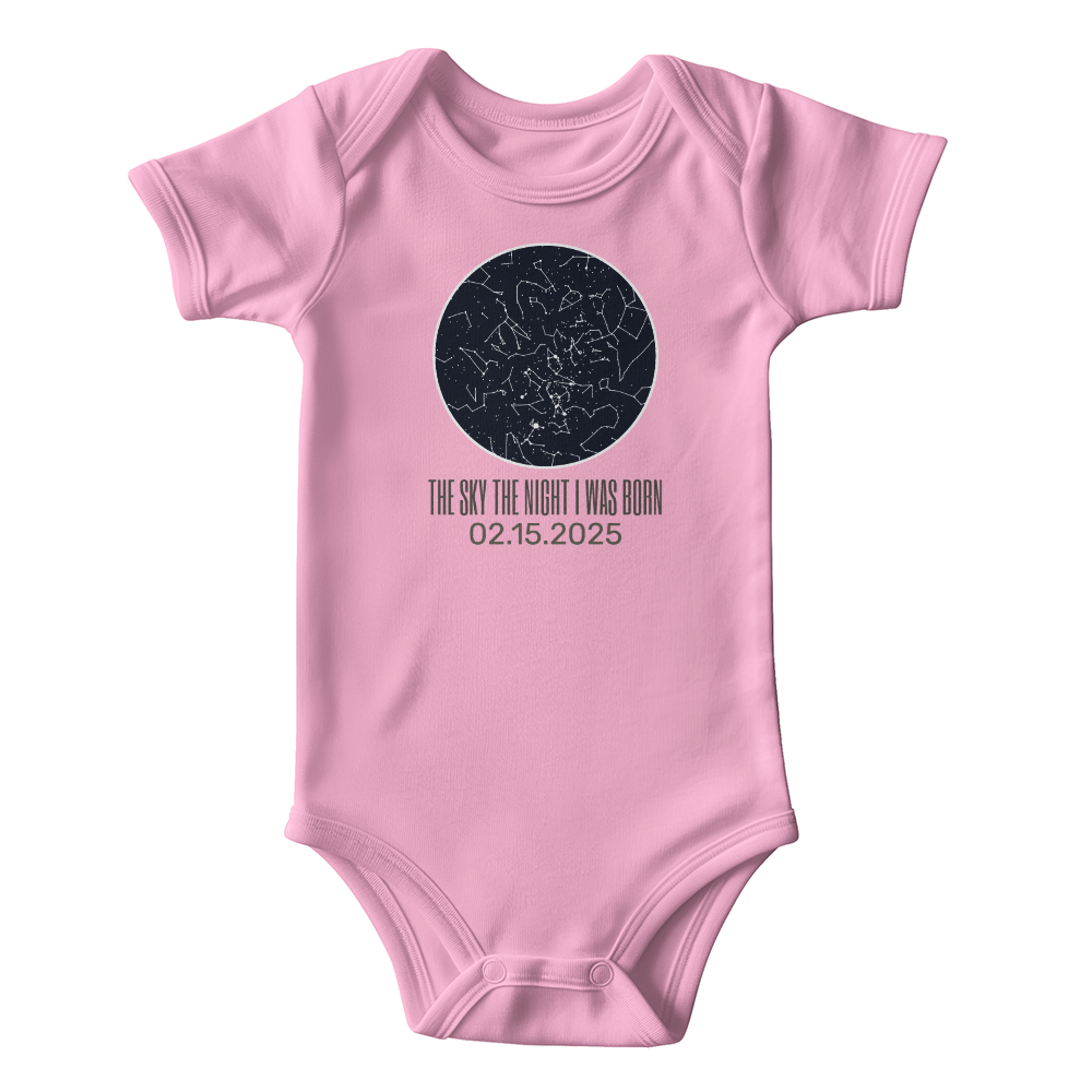Celestial Night Sky Custom Date Baby Onesie