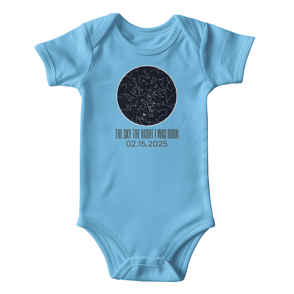 Celestial Night Sky Custom Date Baby Onesie