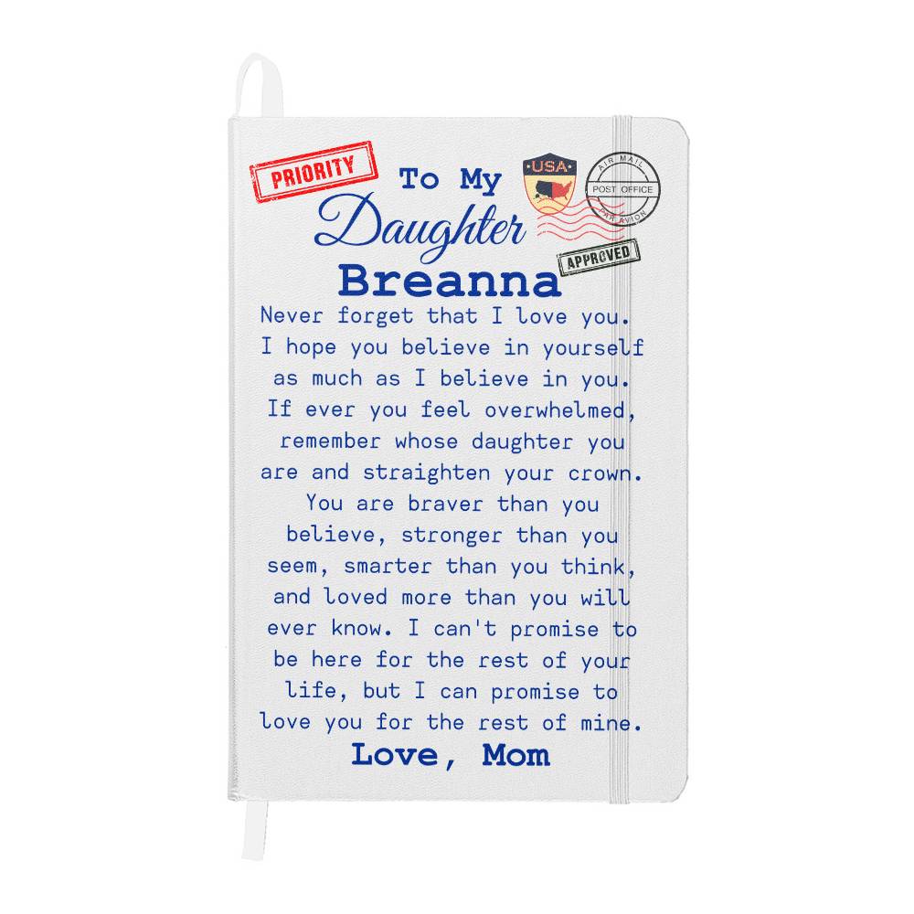 To My Daughter, Personalized Post Card Journal From Mom