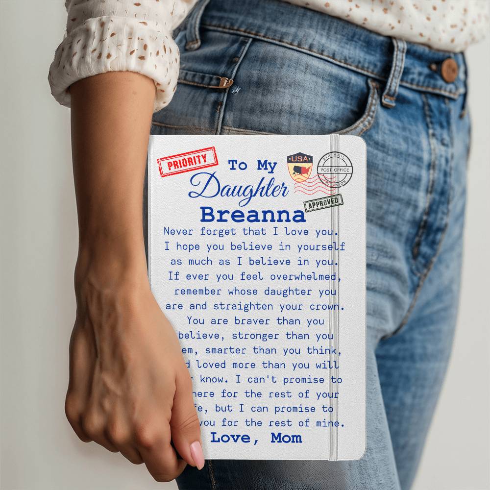 To My Daughter, Personalized Post Card Journal From Mom
