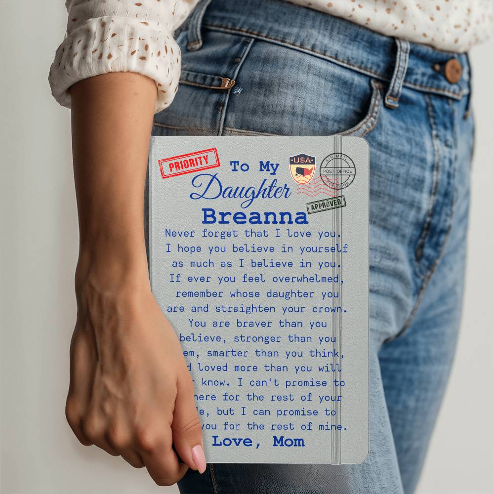 To My Daughter, Personalized Post Card Journal From Mom
