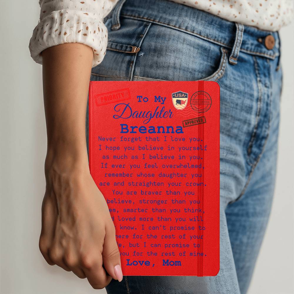 To My Daughter, Personalized Post Card Journal From Mom