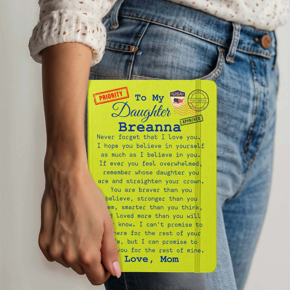 To My Daughter, Personalized Post Card Journal From Mom