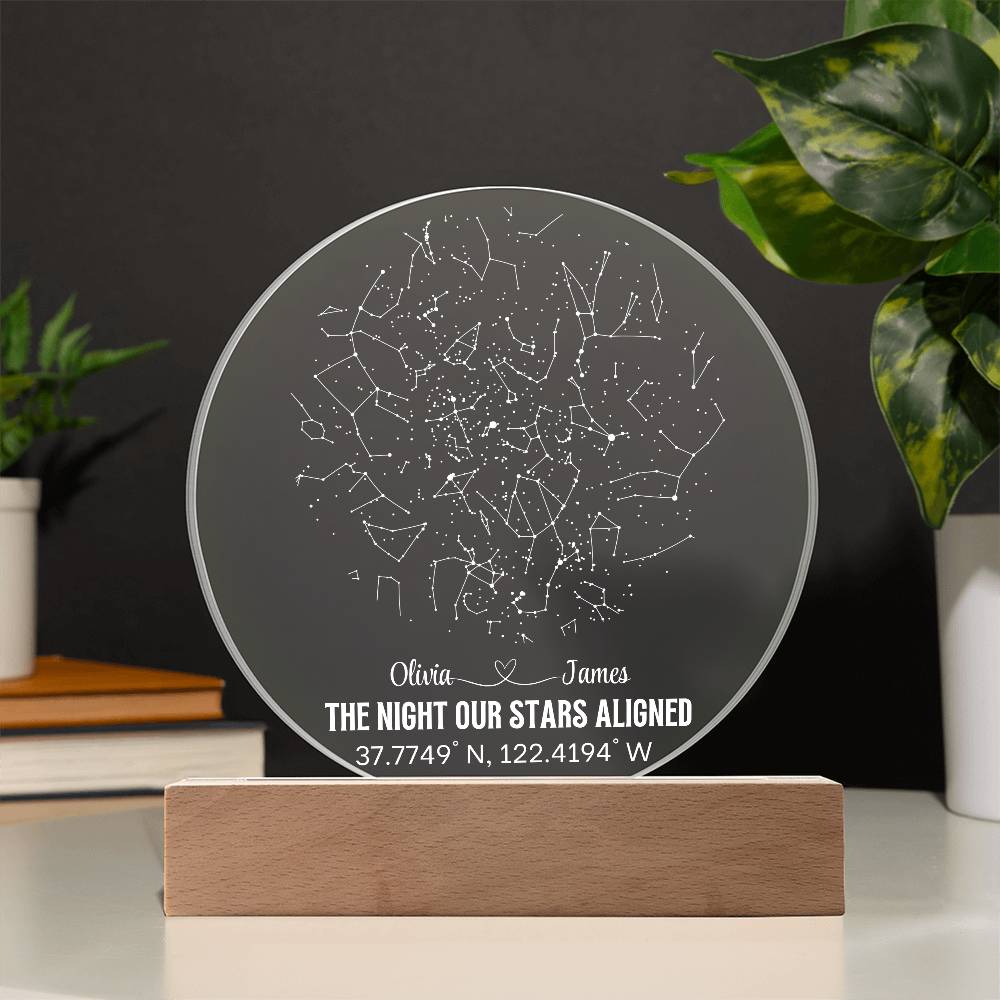Celestial Night Sky Circle Acrylic Plaque