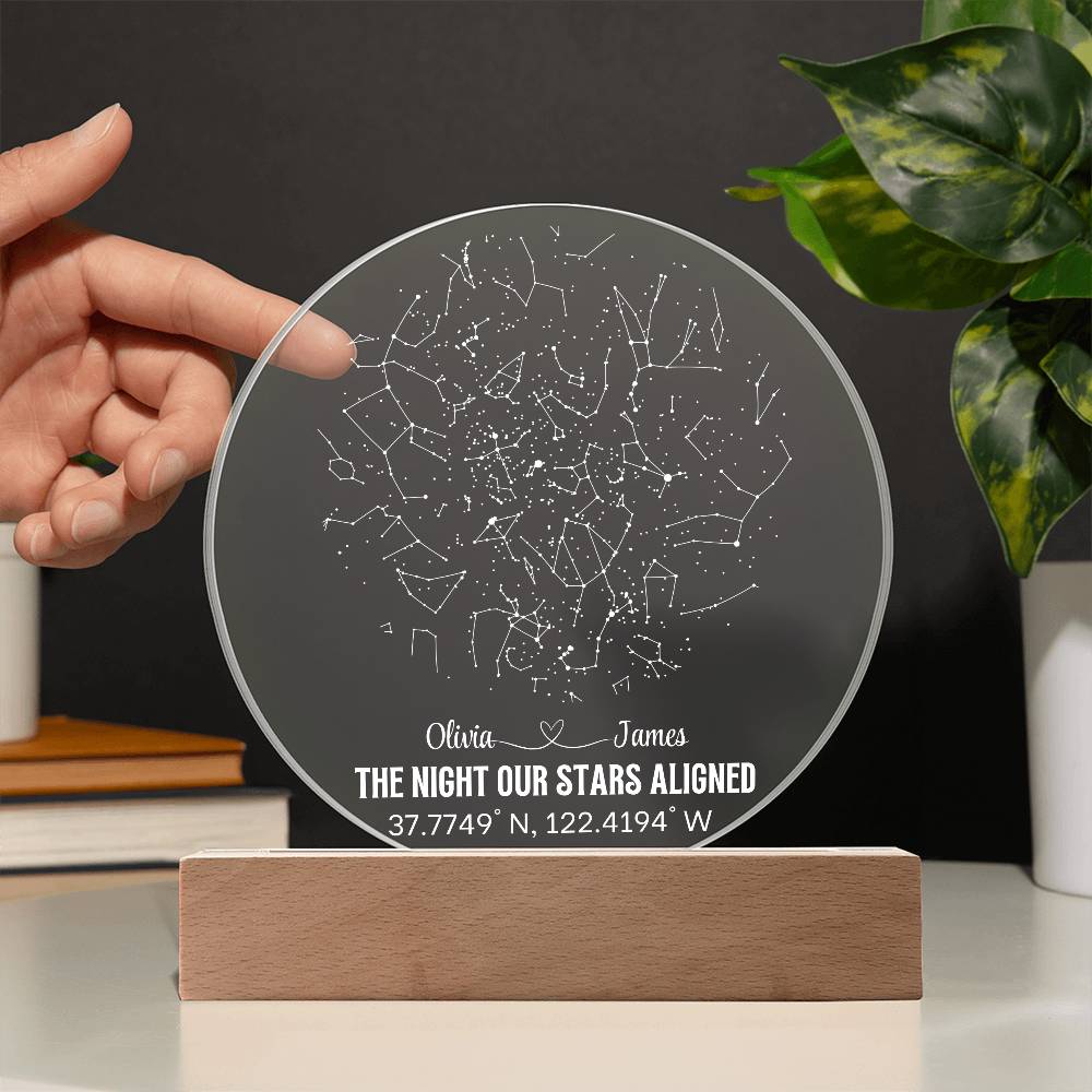 Celestial Night Sky Circle Acrylic Plaque