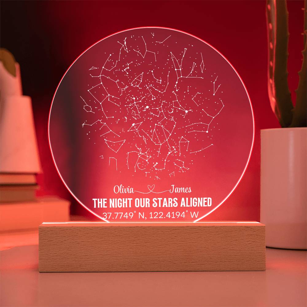 Celestial Night Sky Circle Acrylic Plaque