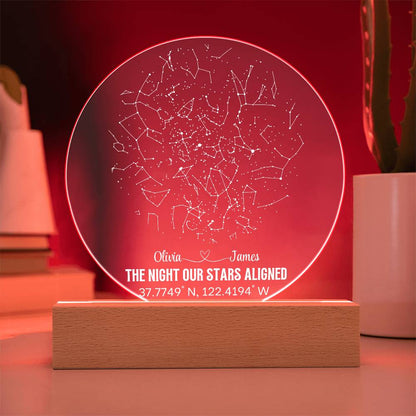 Celestial Night Sky Circle Acrylic Plaque