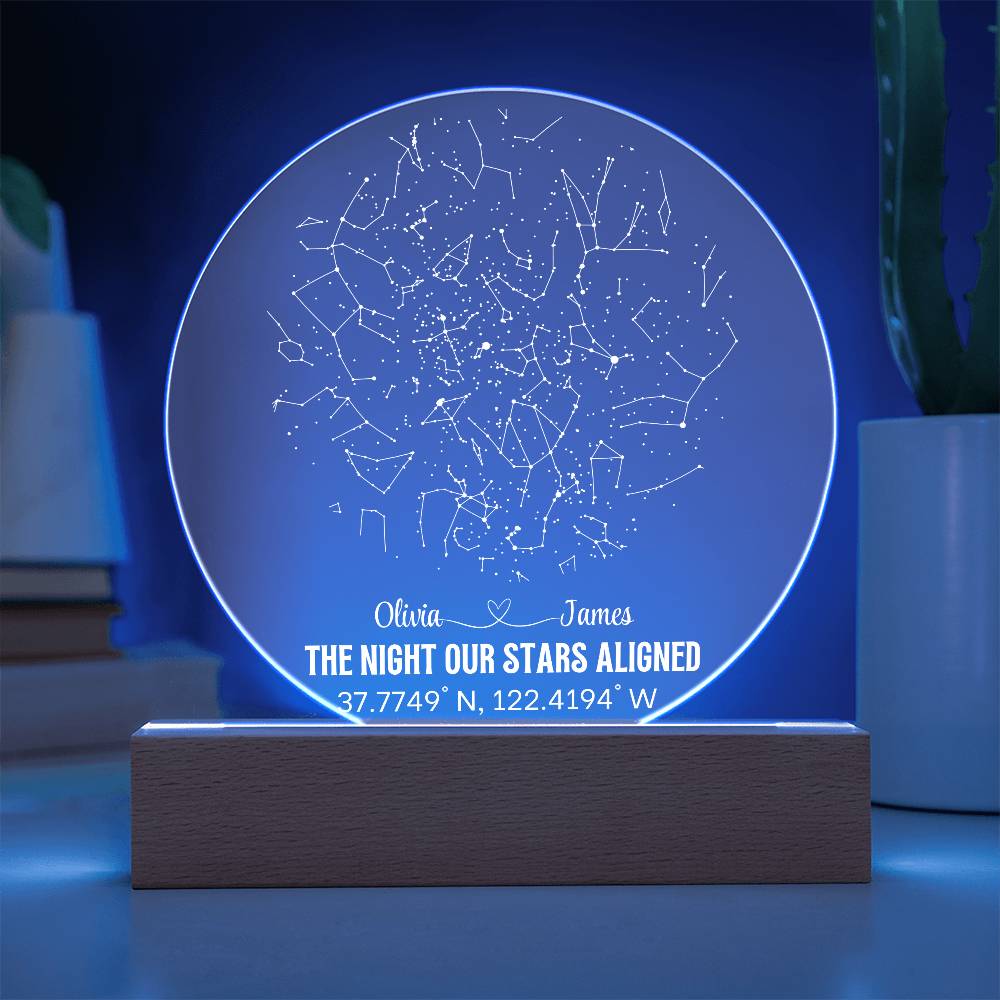 Celestial Night Sky Circle Acrylic Plaque
