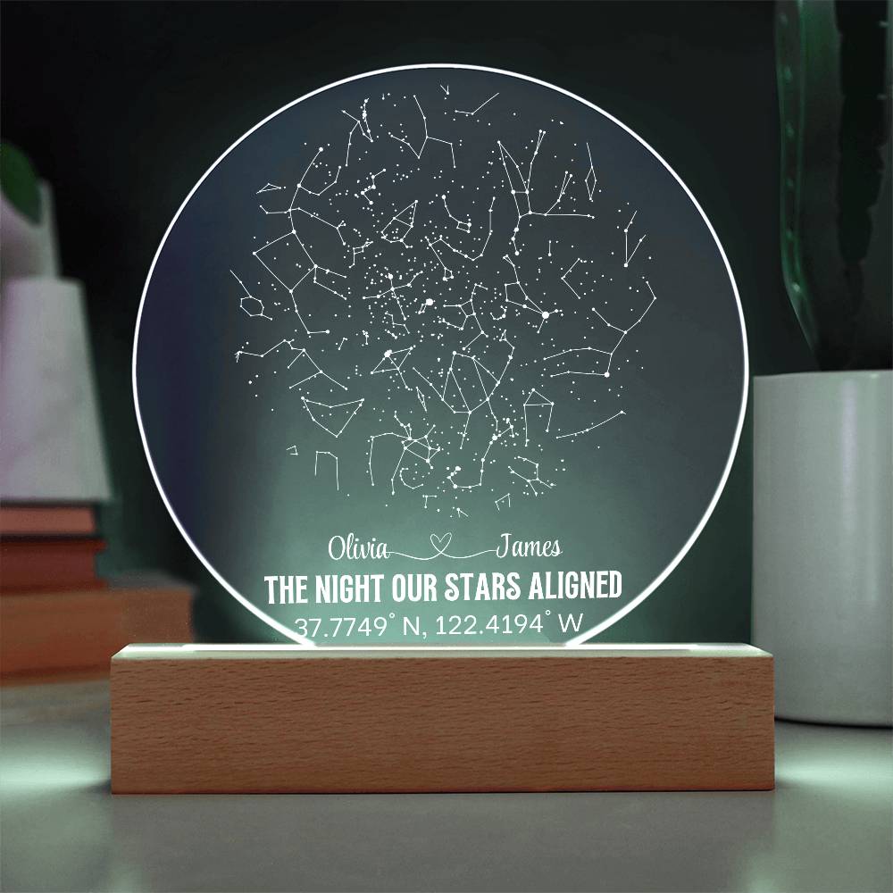 Celestial Night Sky Circle Acrylic Plaque