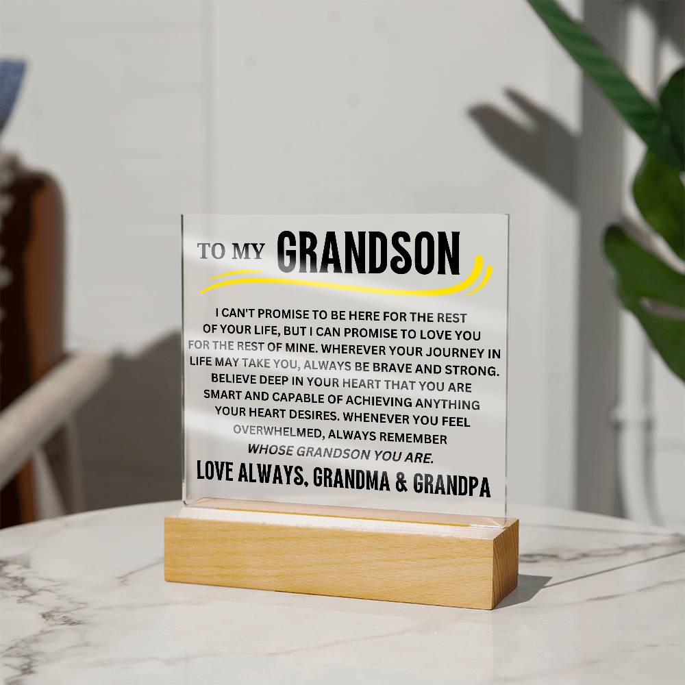 To My Grandson Acrylic Plaque