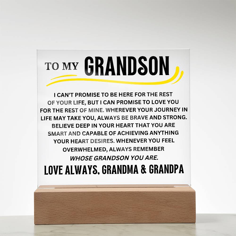 To My Grandson Acrylic Plaque