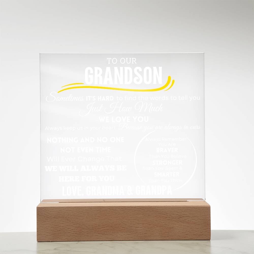 To Our Grandson Acrylic Plaque Transparent