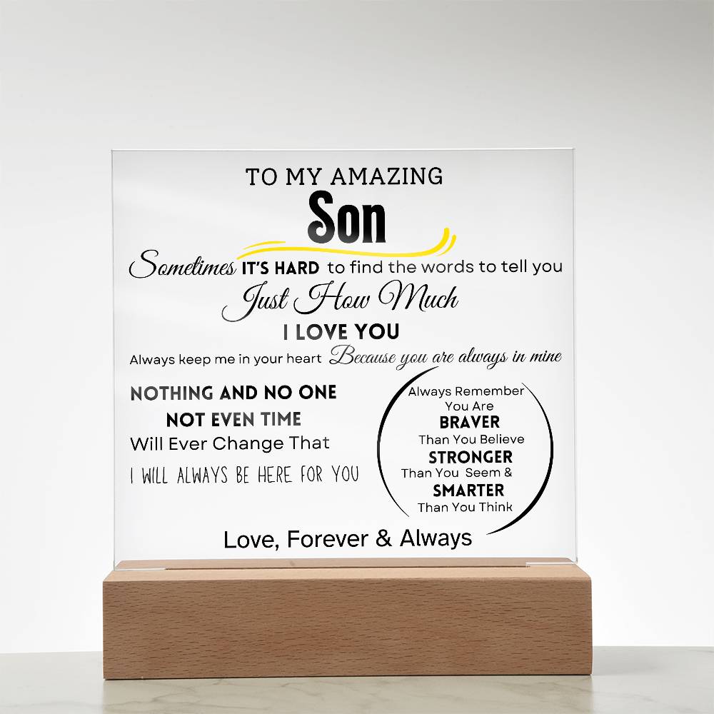 To My Amazing Son Acrylic Plaque