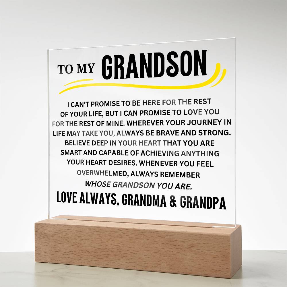 To My Grandson Acrylic Plaque