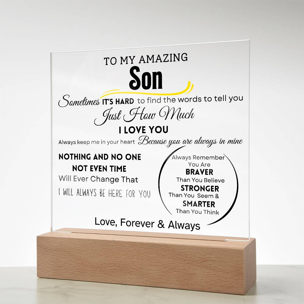 To My Amazing Son Acrylic Plaque