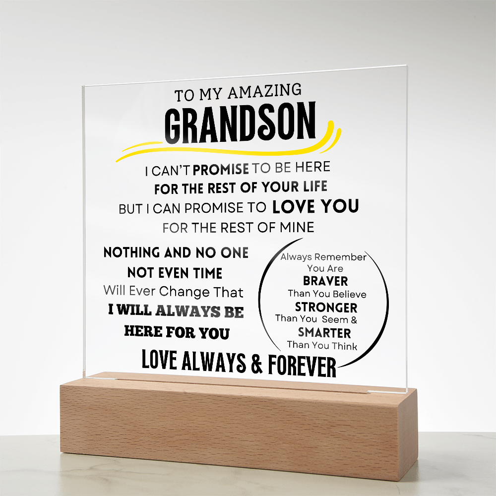 To My Grandson Acrylic LED Light Plaque