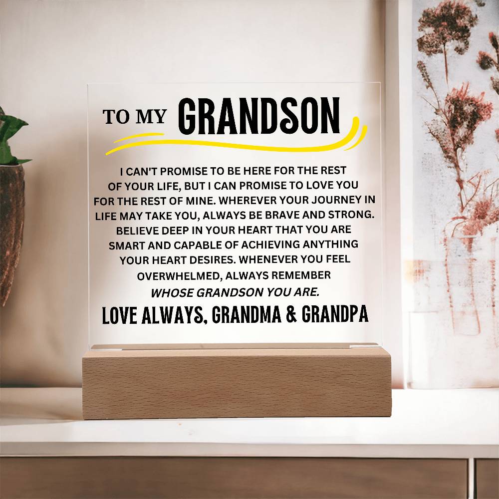 To My Grandson Acrylic Plaque