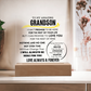 To My Grandson Acrylic LED Light Plaque