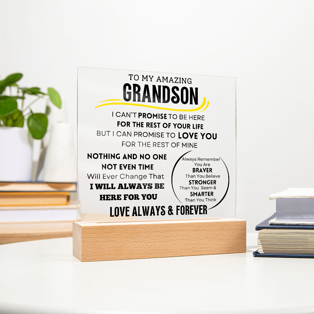 To My Grandson Acrylic LED Light Plaque