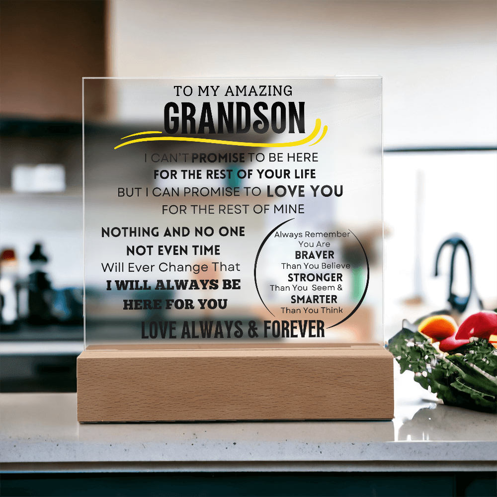 To My Grandson Acrylic LED Light Plaque