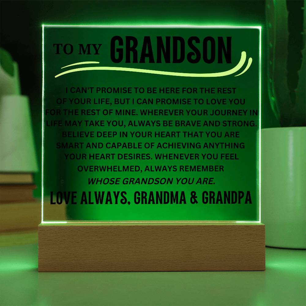 To My Grandson Acrylic Plaque