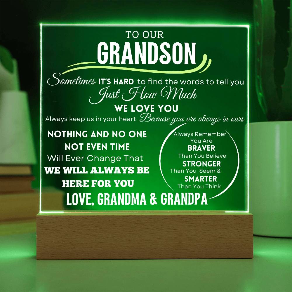 To Our Grandson Acrylic Plaque Transparent