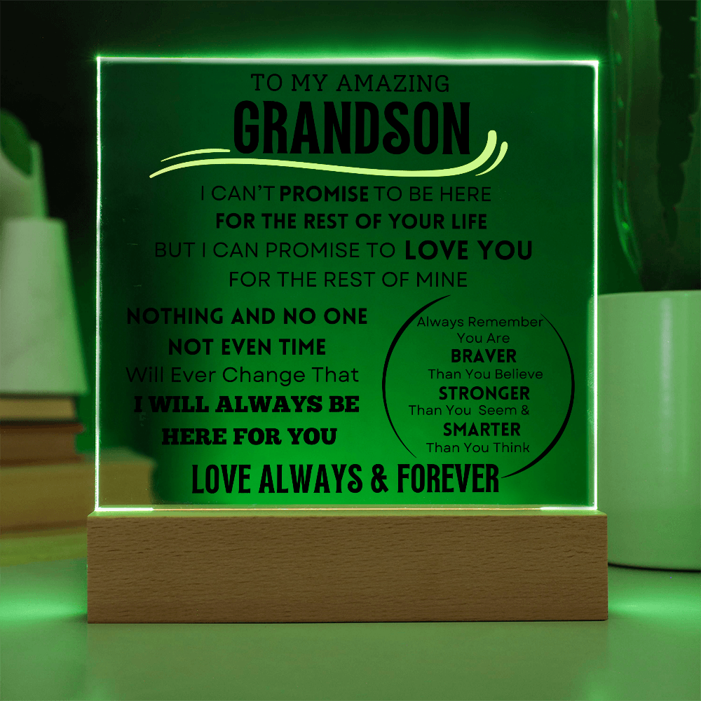 To My Grandson Acrylic LED Light Plaque