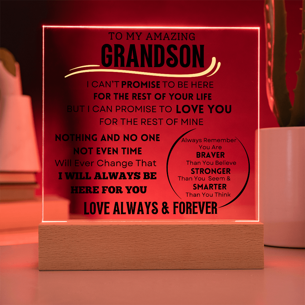 To My Grandson Acrylic LED Light Plaque