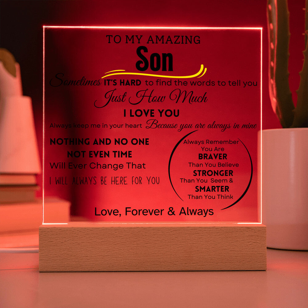 To My Amazing Son Acrylic Plaque