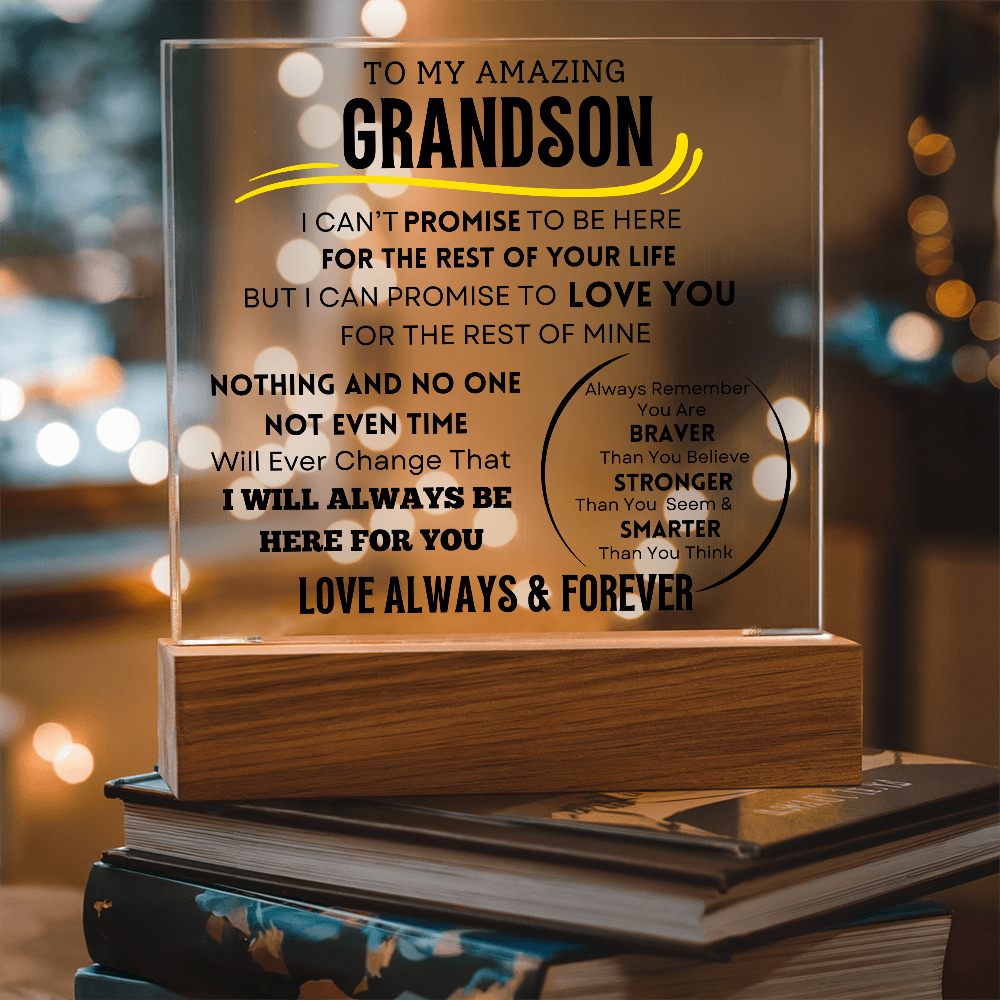 To My Grandson Acrylic LED Light Plaque