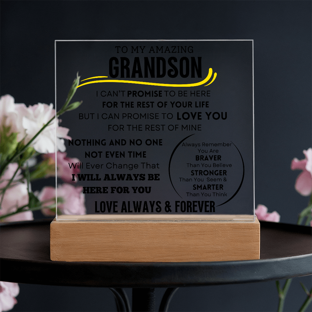 To My Grandson Acrylic LED Light Plaque
